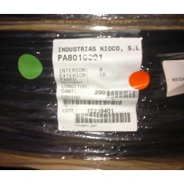 Tubo flexible PVC negro 8x10 mm.